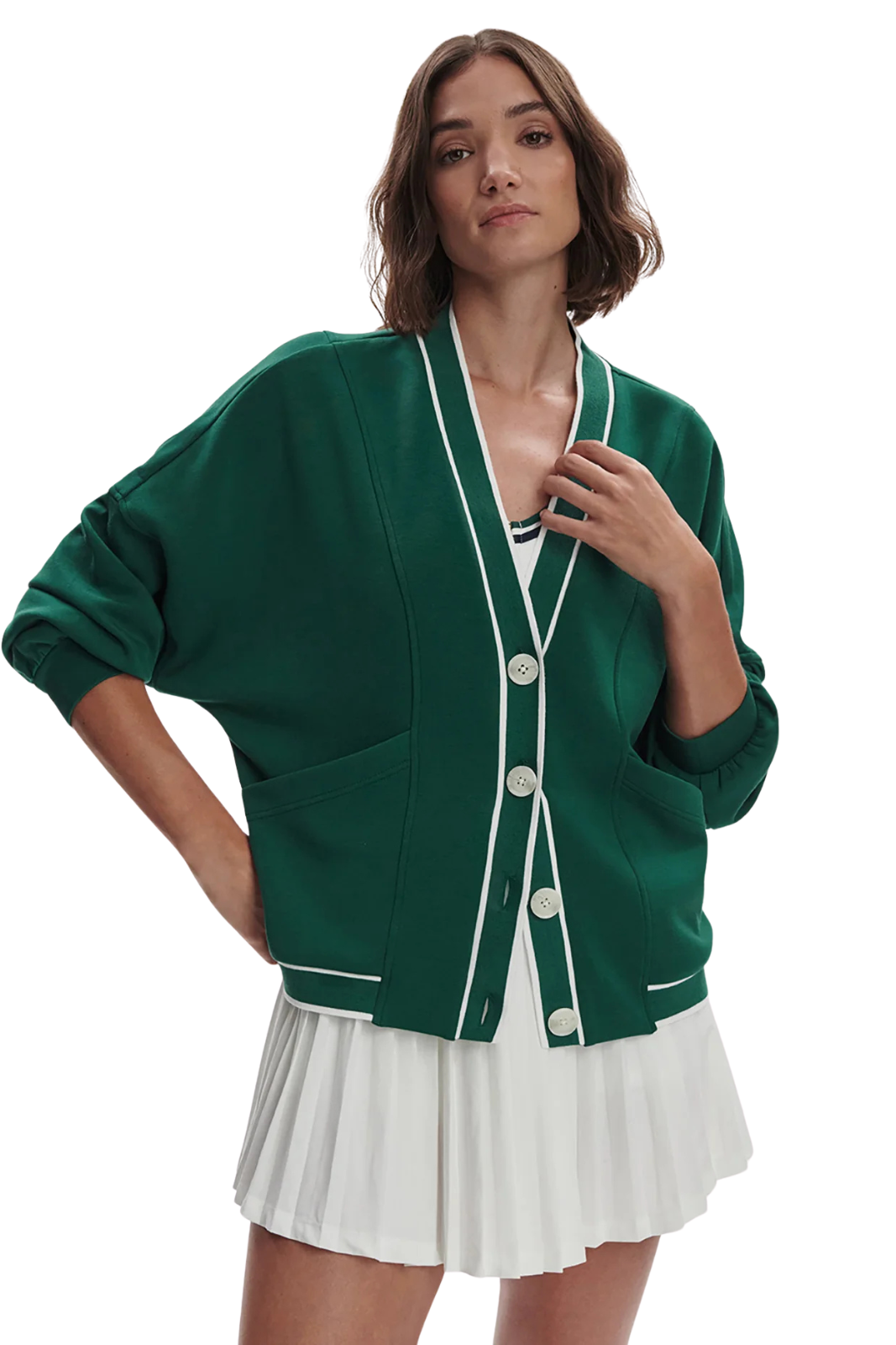 Decker Off Court Cardigan, Forest – O2 Life Decker Off Court Cardigan, Forest – O2 Life