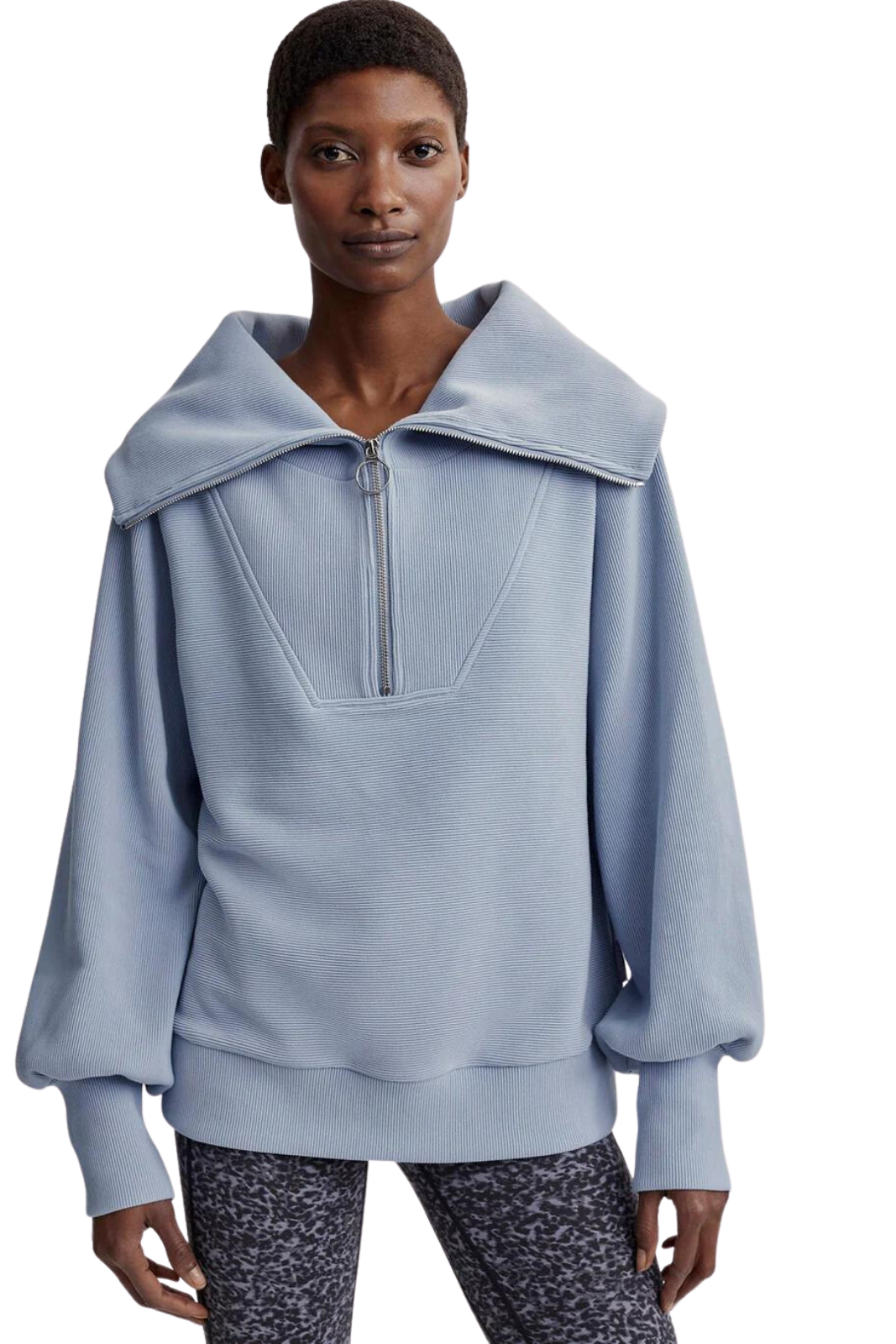 【うぃる】 Vine Half Zip, Dusty Blue – O2 Life