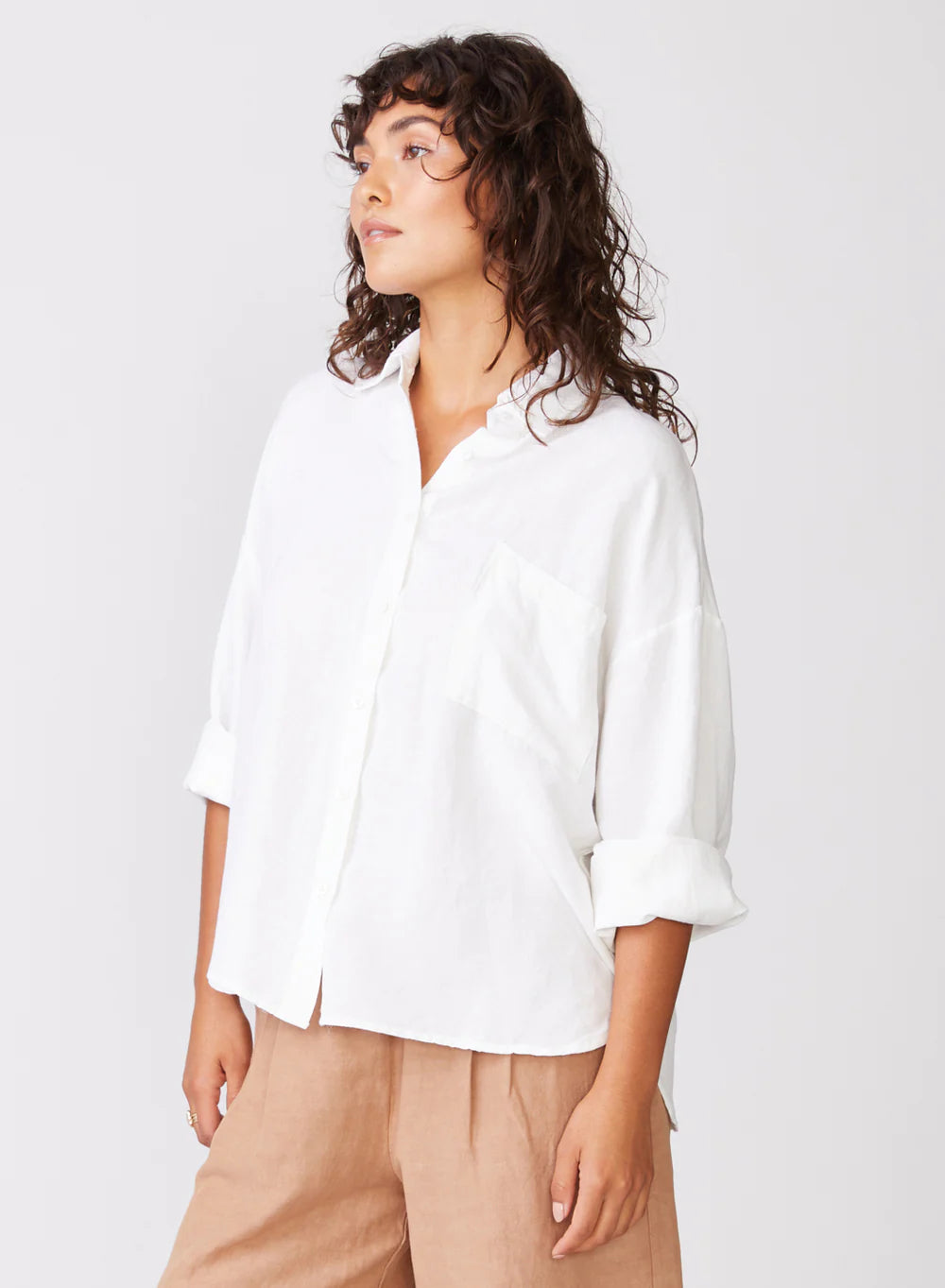 Linen Oversized Shirt, Black – O2 Life