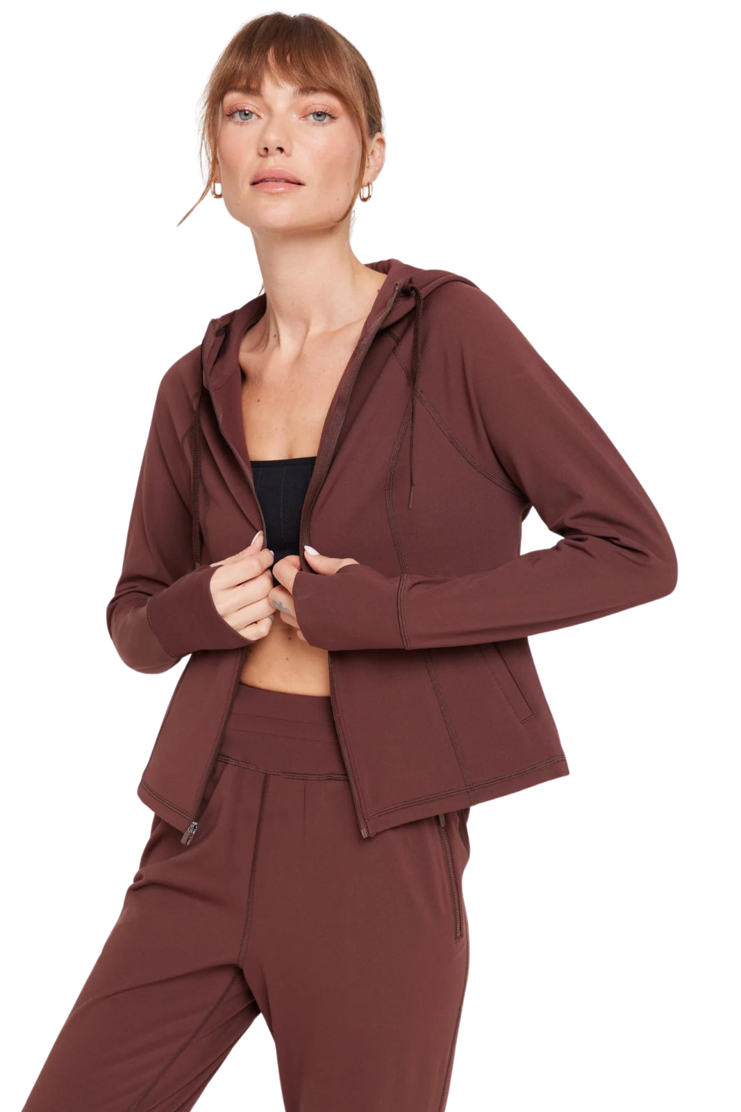 O2 Chocolate Warm Core Zip Hood Jacket, Chocolate – O2 Life